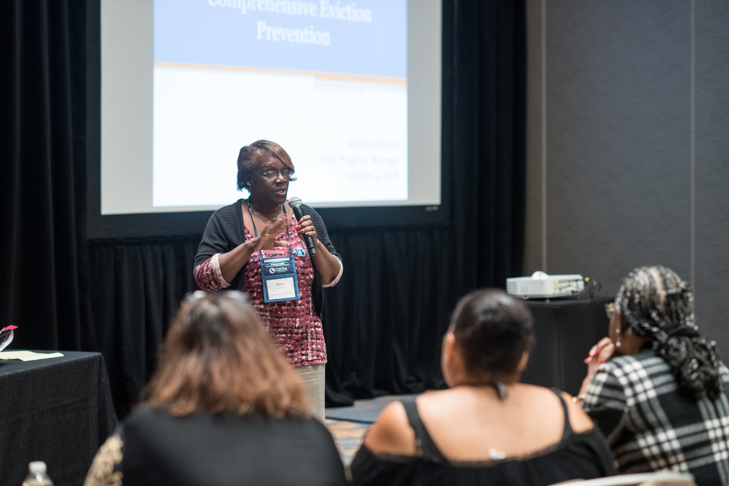 RUN Leader, Joyce Roberts, introducing her Eviction Prevention Workshop, Oct 2018