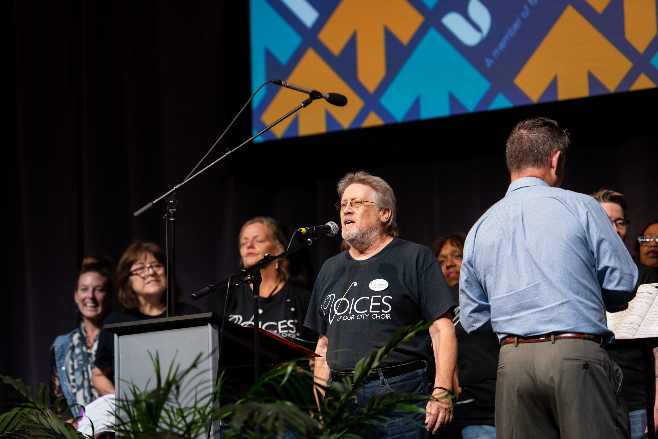 John Frawley, with Voice of Our City Choir Jo Barrett, at SDHF 2019 Conference.