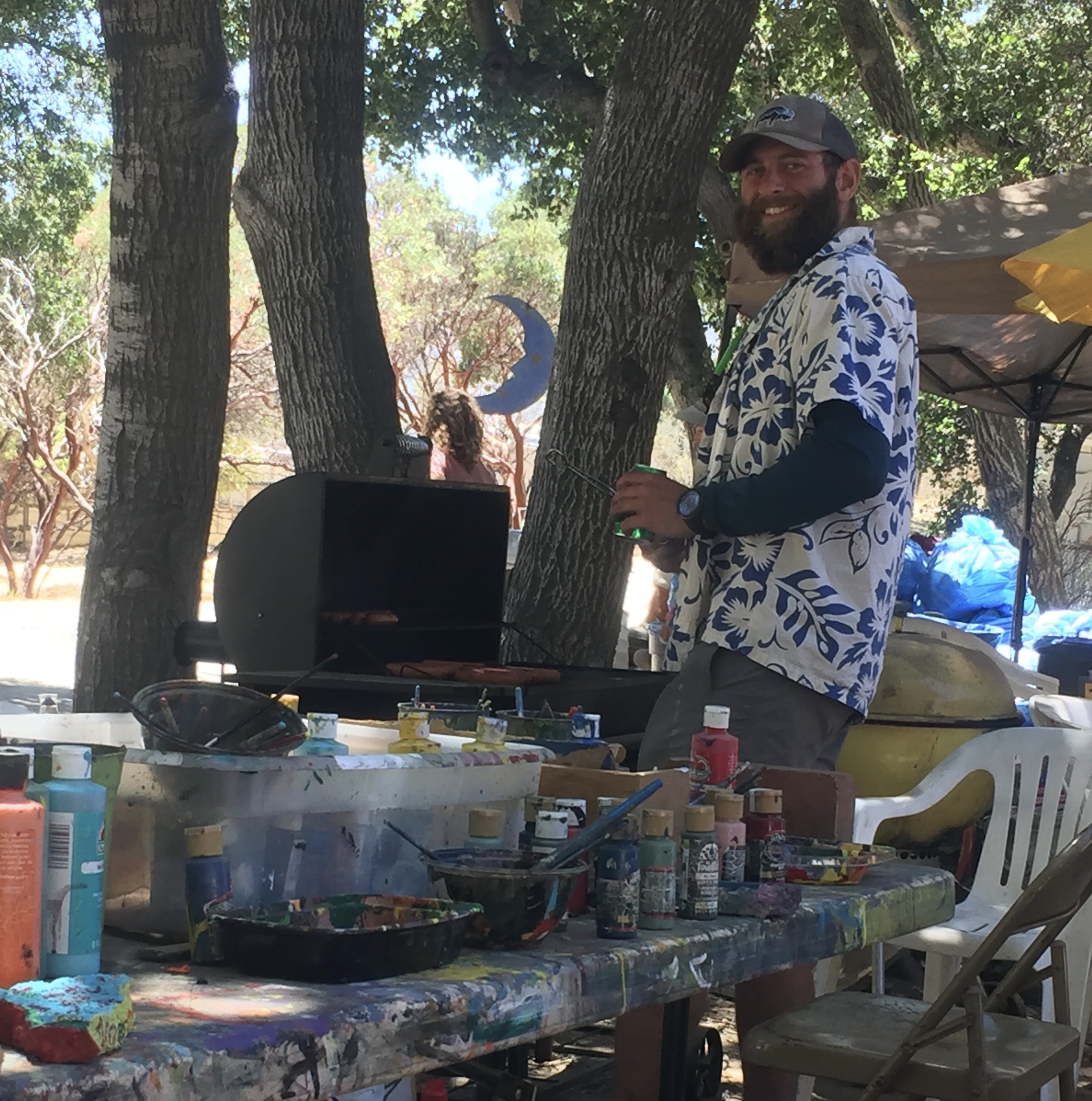 Chad rockin the mandatory Hawaiian shirt