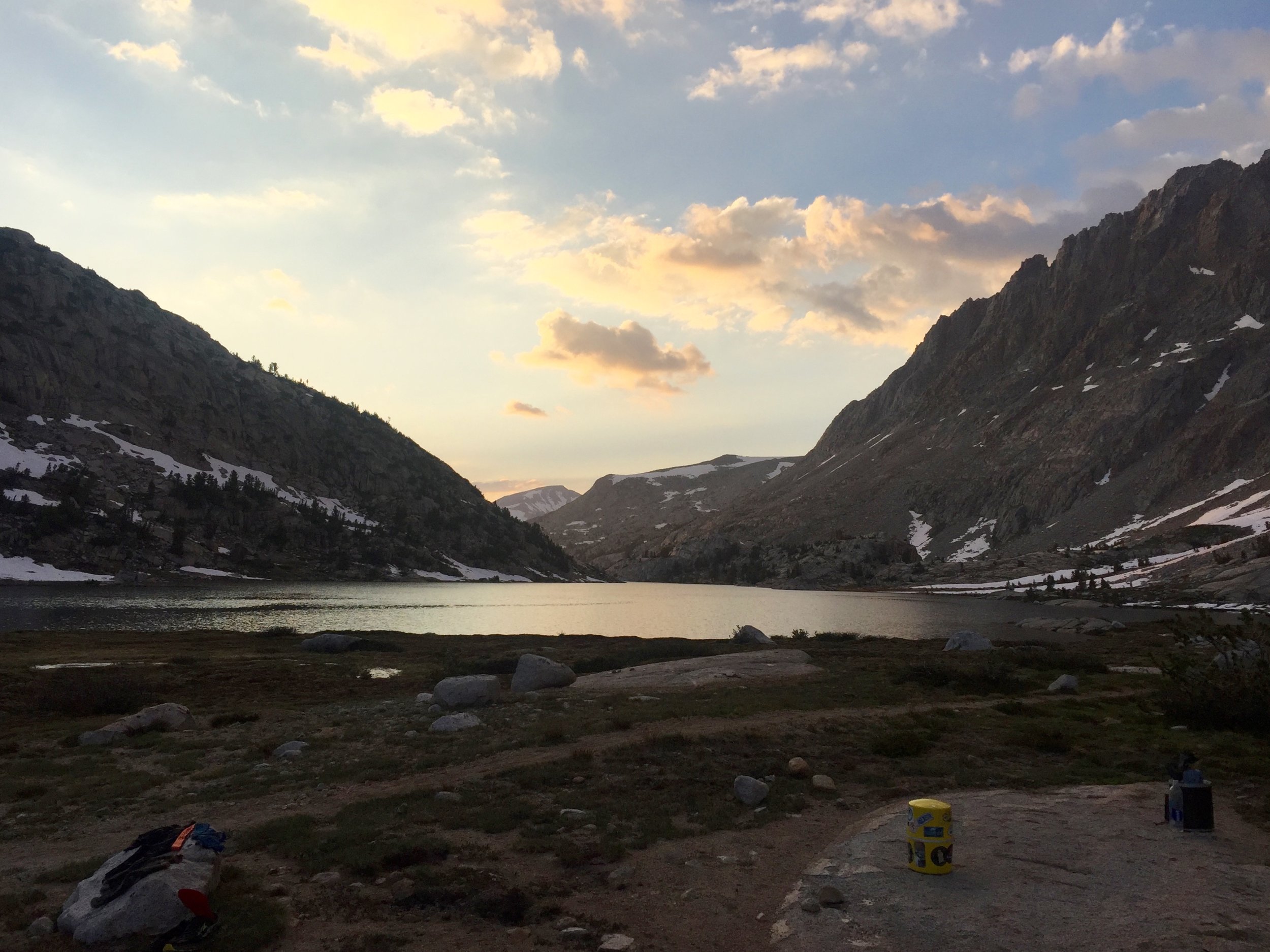 Evolution Lake...coldest but one the most scenic campsites.