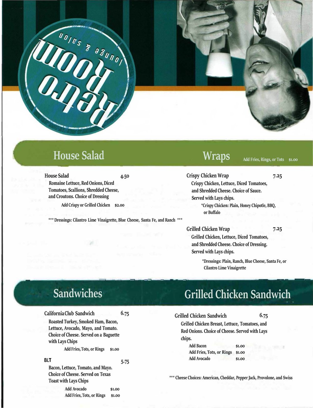 The Retro Room Denver To Go Menu — Retro Room