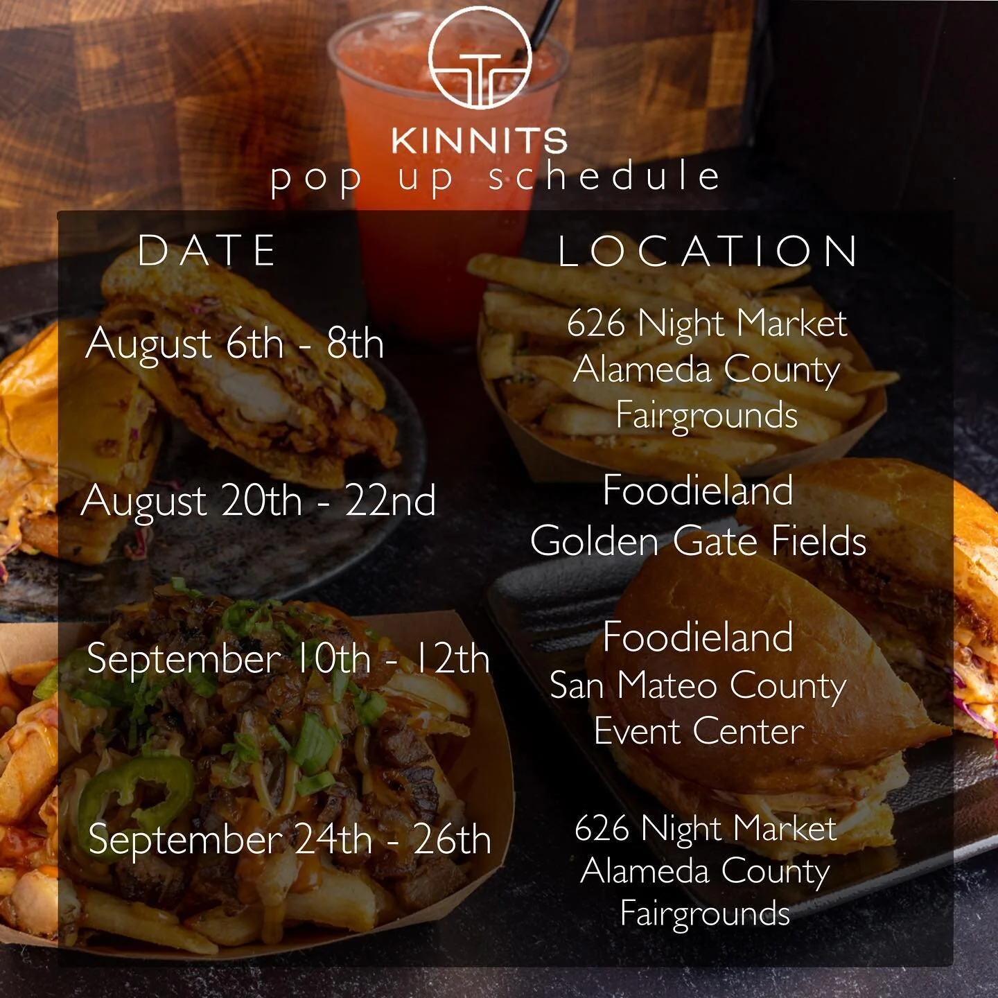 Come join us at 626 night market and foodieland night market as we cook up a storm! We will be serving our imperial Wagyu burgers along with our take on the Nashville Chicken Sandwiches, sigsig pork belly fries and more!