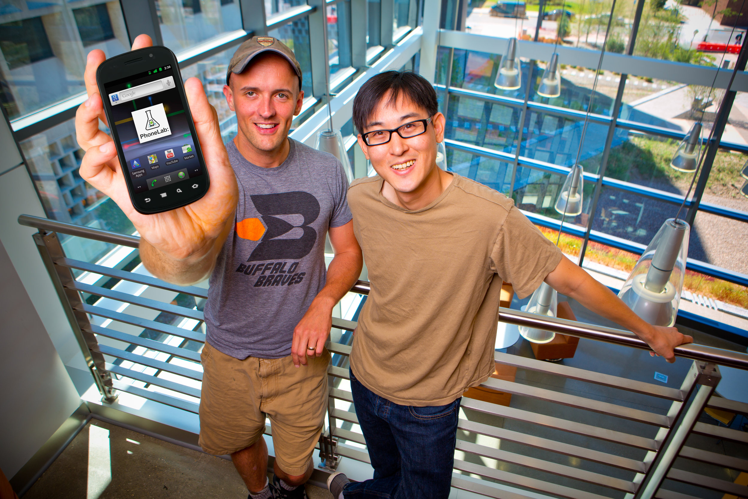  Geoffrey Challen left and Steven Ko Assistant Professors of Computer Science And Engineering for Story on the UB PhoneLab  