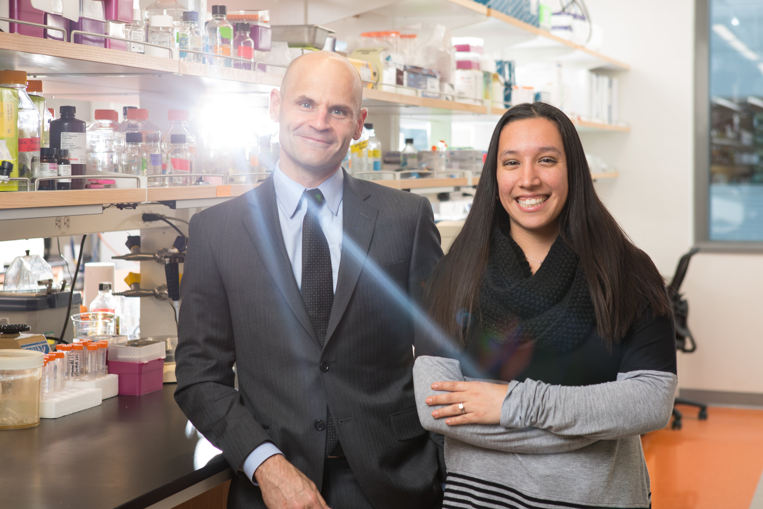 Pharmacology and Toxicology Chair David Dietz and PhD student Jennifer Martin at the Medical School Building  