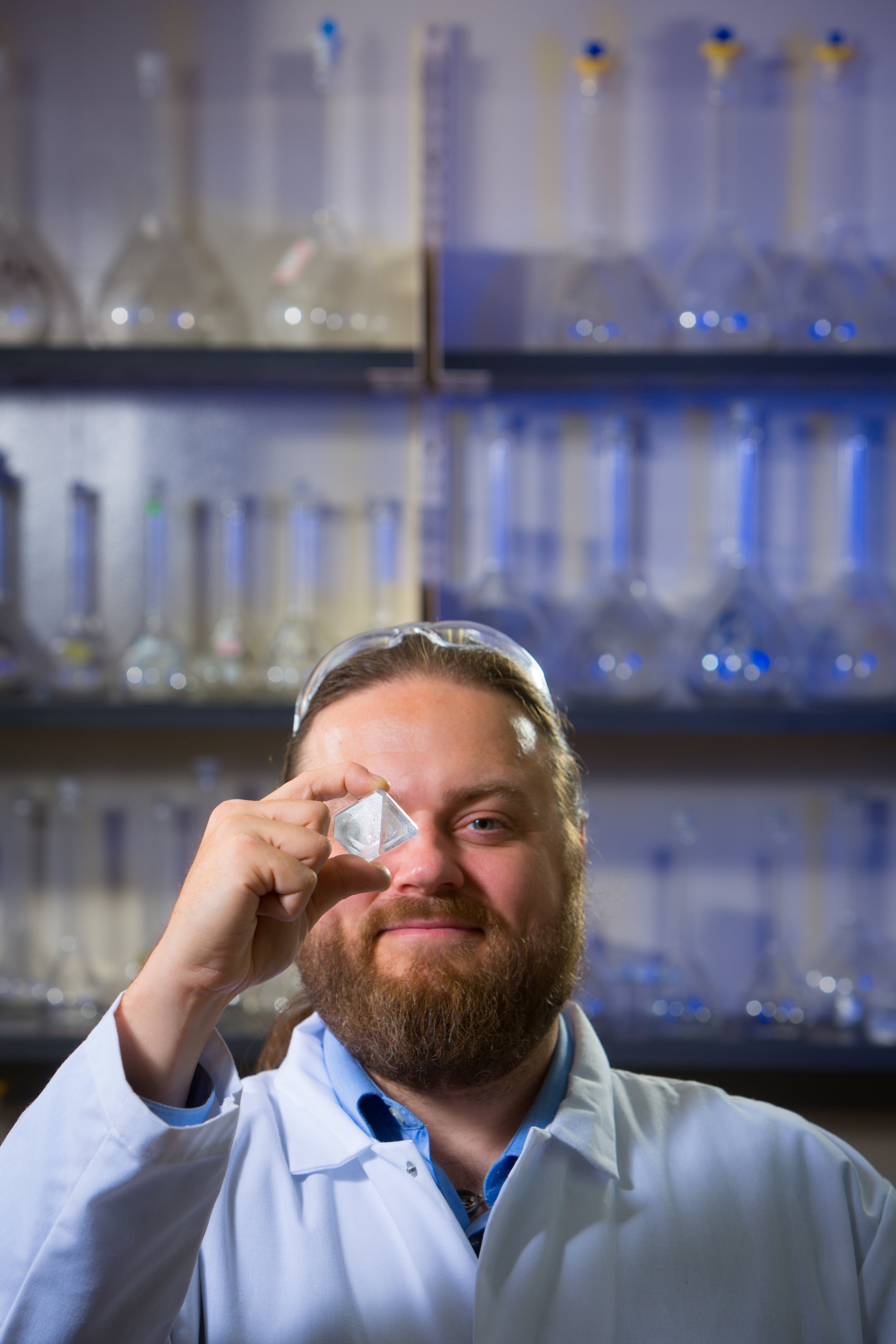 Portrait of Chemistry Assistant Professor Jason Benedict in his Natural Sciences Complex Lab