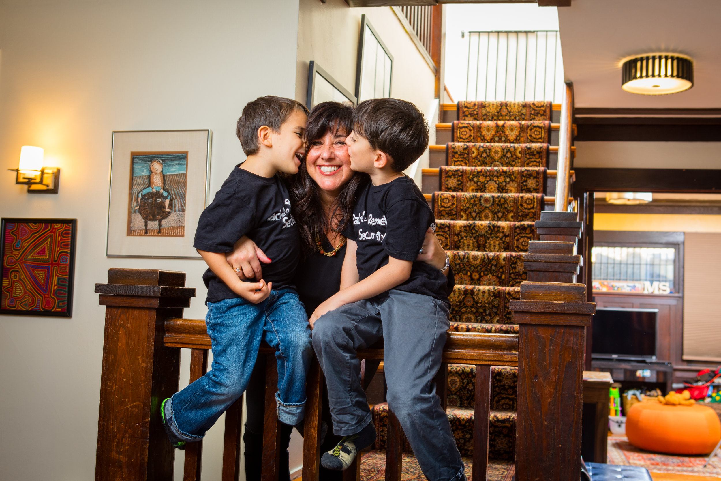Rachel Jackson, founder of Rachel's Remedies is photographed with her sons at home in Buffalo, NY.