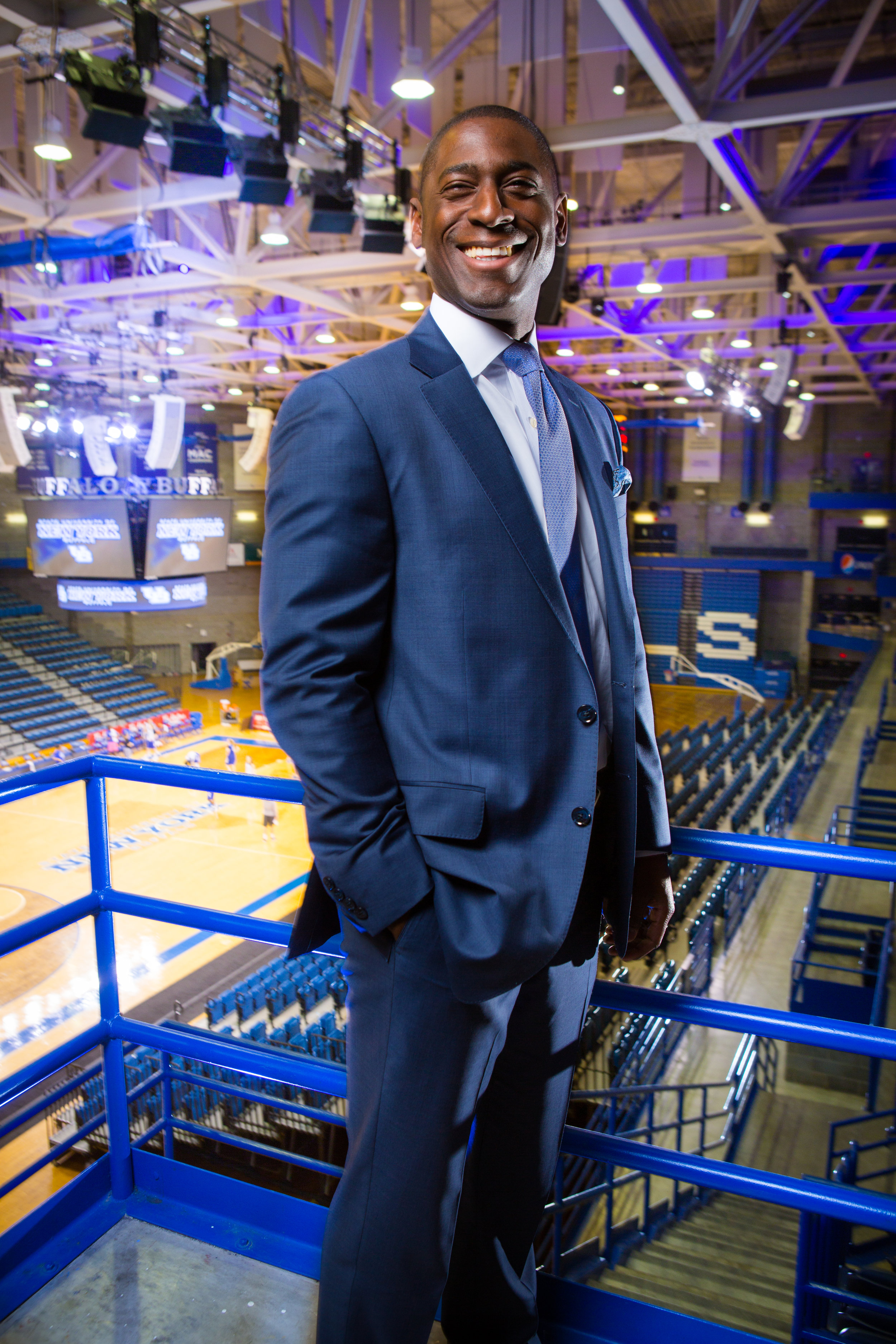  Portrait of Allen Greene, University at Buffalo Athletic Director in Alumni Arena 