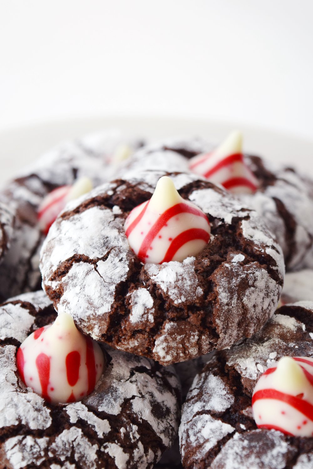 Peppermint Chocolate Crinkle Cookies