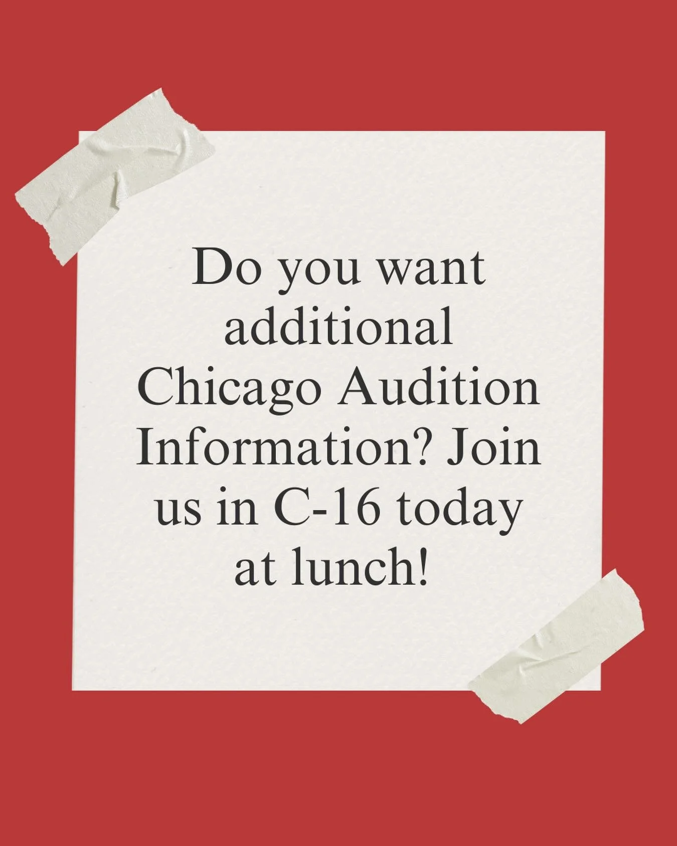 Come to C-16 at lunch today!