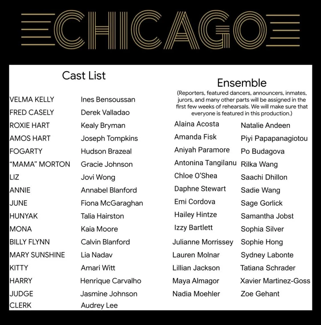 CAST LIST!!