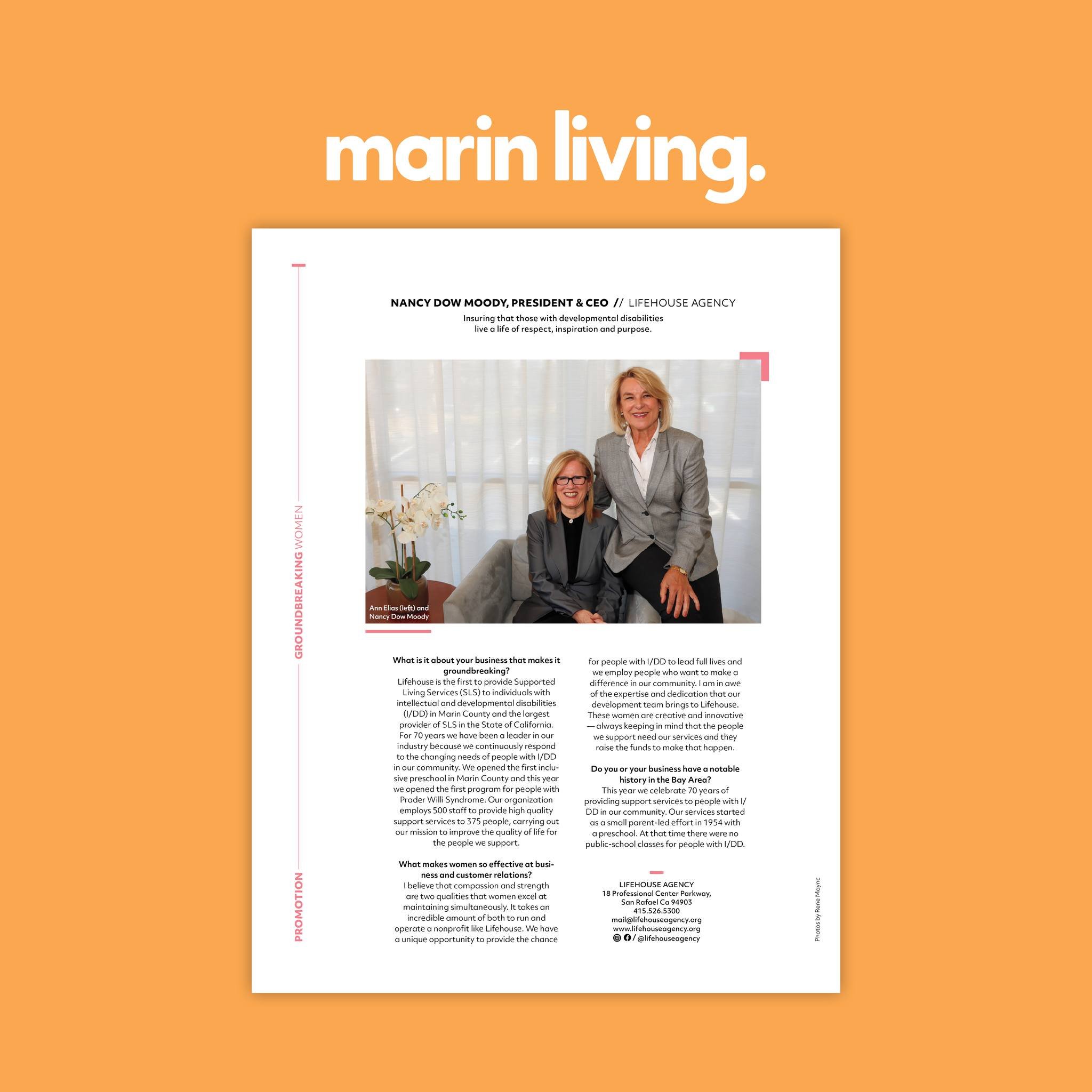 President &amp; CEO, Nancy Dow Moody and Chief Development Officer, Ann Elias have been featured amongst some of the most influential women in businesses in the June issue of @marinlivingmag . This &lsquo;Groundbreaking Women&rsquo; advertorial highl