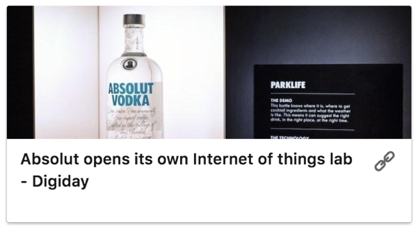 Absolut opens its own Internet of Things lab - Digiday