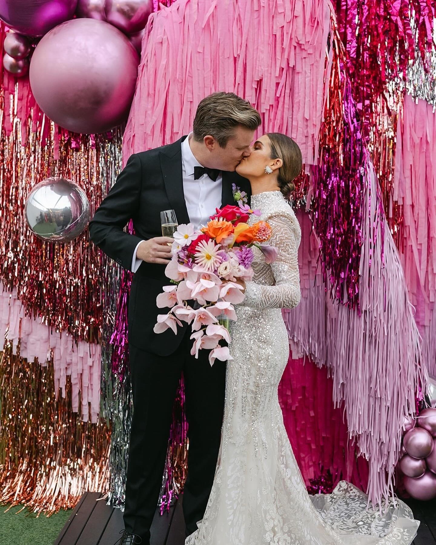 BERNIE + TIM 💖 #YeahTheMounts

Styling/Planning | @supperclubco 
Aerial Install &amp; Tassel Backdrop | @fancyschmancyballoonco
Photography | @beckrocchiphotography
Florals &amp; Giant Flowers | @petrifleur_ 
Signage &amp; Stationery | @maddisonjayn