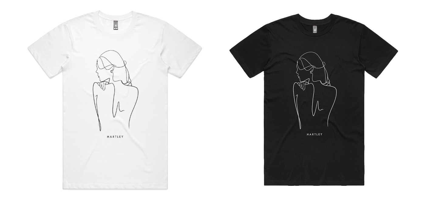    T-shirt design for sing Hartley in celebration of Aus Music T-Shirt Day   