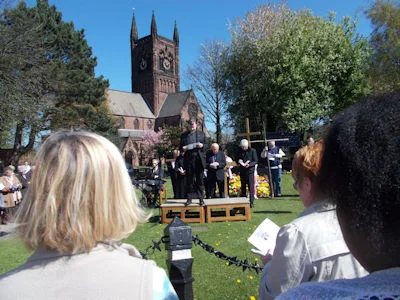 The ecumenical service in West Derby village by St Mary's Anglican Church on Good Friday