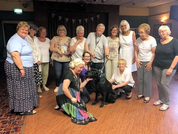 At a talk about RNIB Guide Dogs