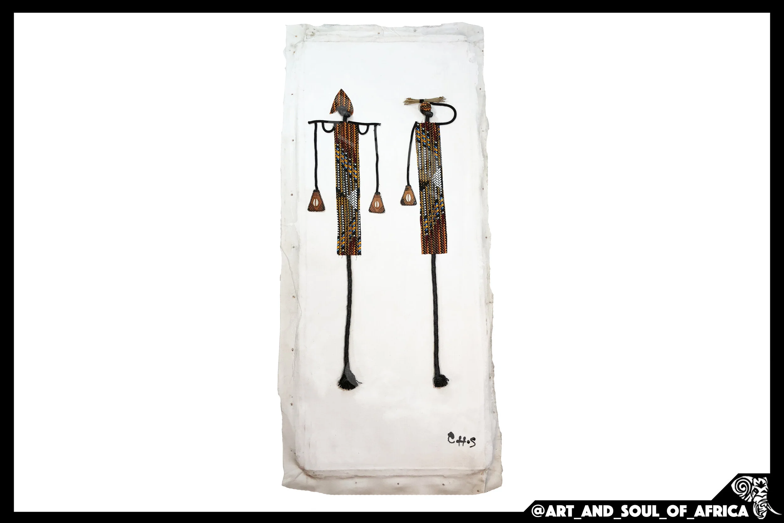 Cheikhe's Minimalist Gatherers 1 (White) - 40x100cm