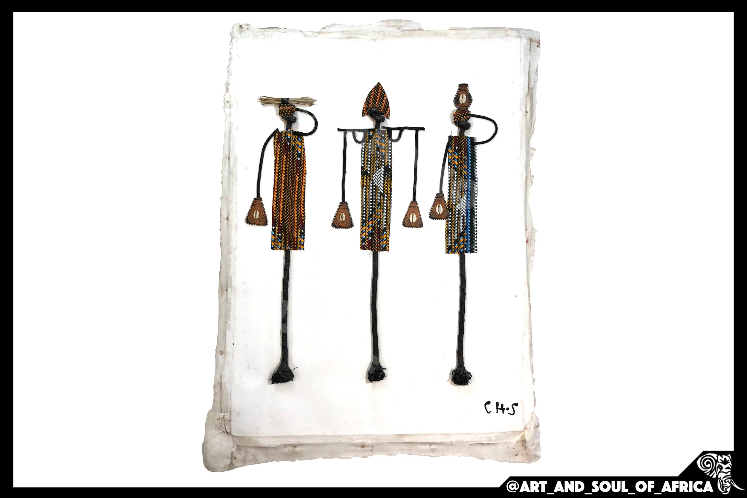 Cheikhe's Minimalist Gatherers 2 (White) - 53x74cm