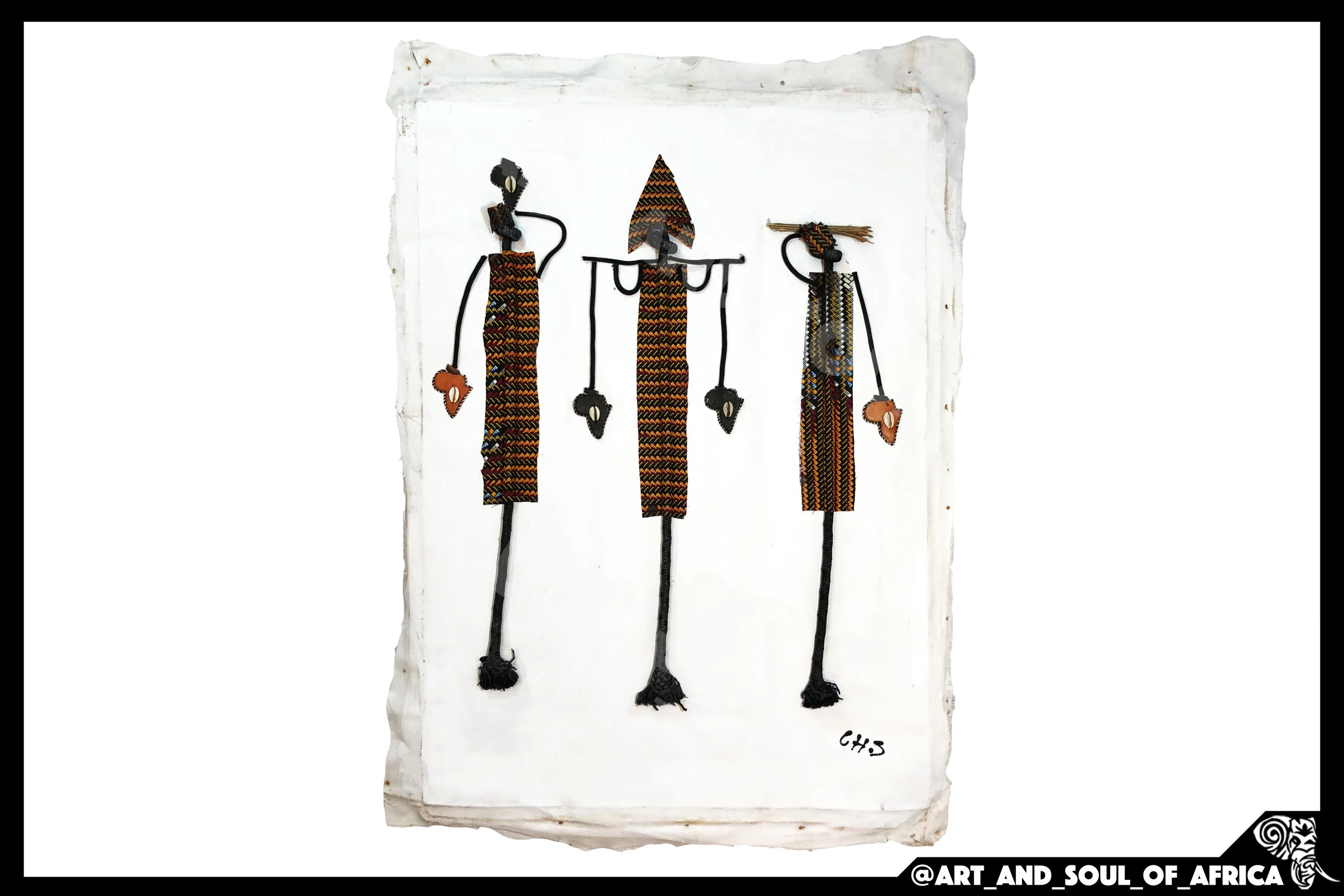 Cheikhe's Minimalist Gatherers 3 (White) - 52x73cm