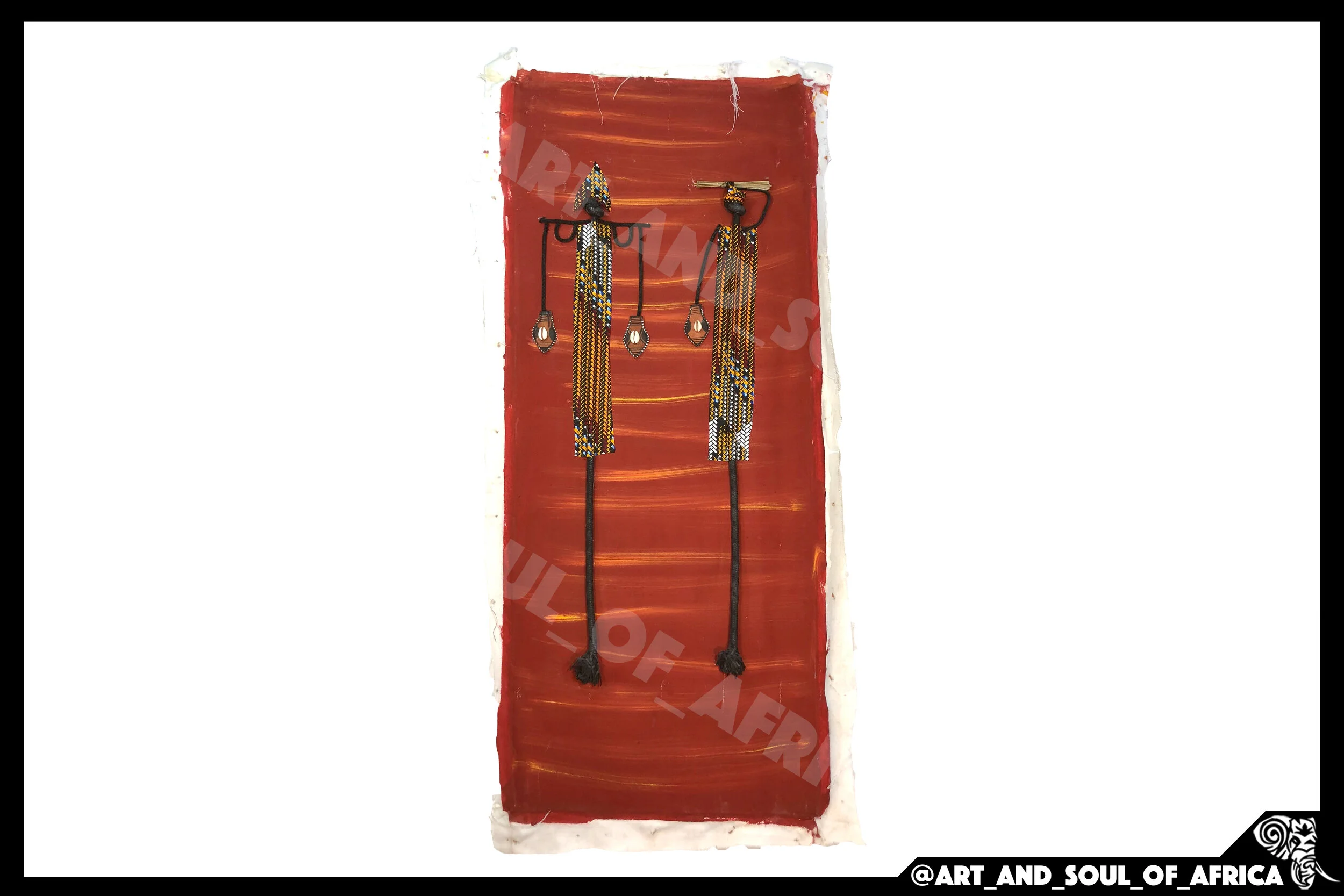 Cheikhe's Minimalist Gatherers 5 (Red) - 40x100cm