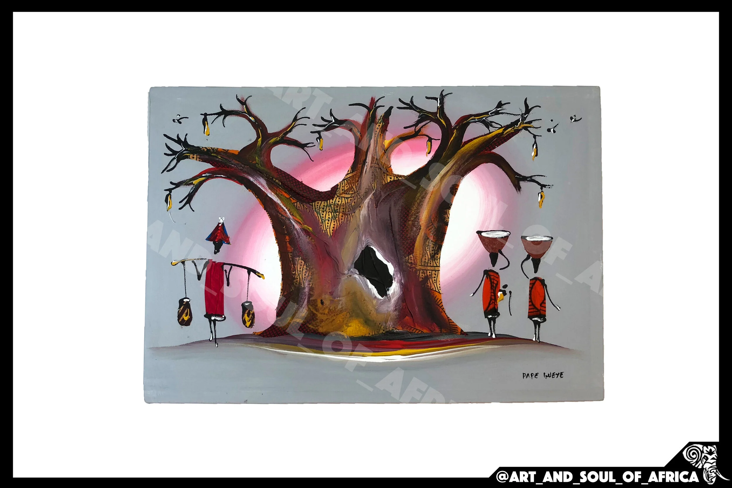 Commute past the Baobab - 50x35cm