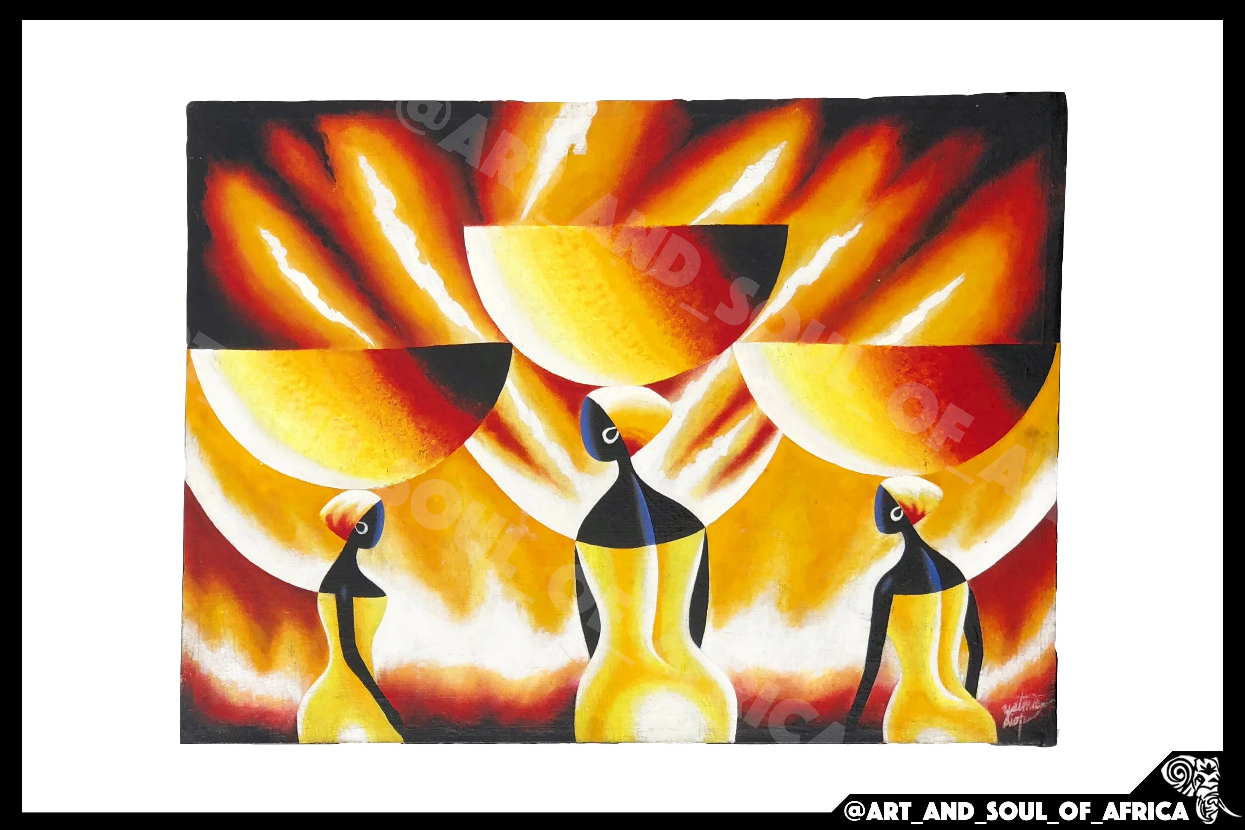 Carrying Calabashes in a Heatwave - 60x45cm