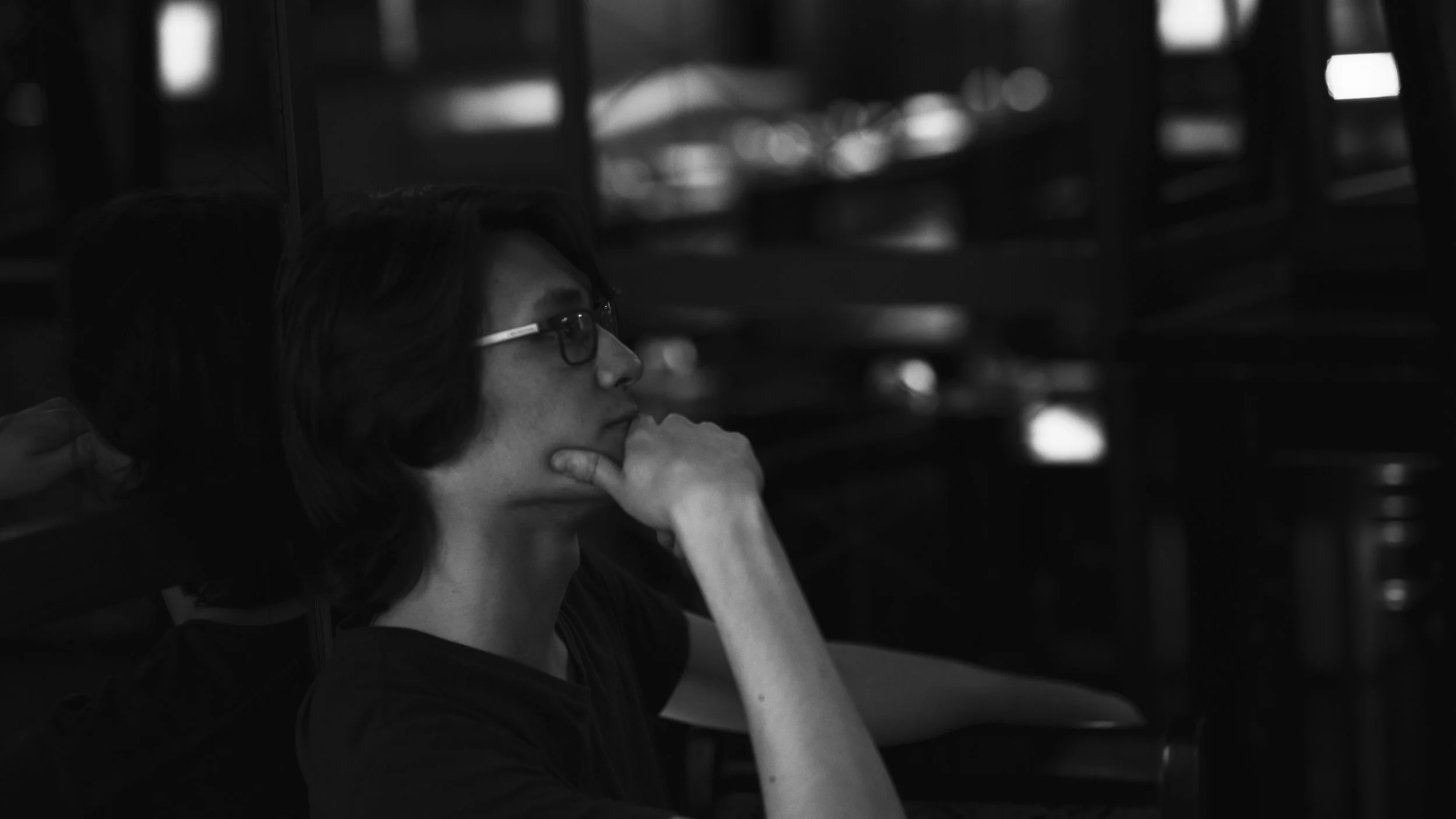 Director Aeddan Sussex, lost in thought on the set of “Chopsticks!”, 2018. Shot on the Sony A7II with a 85mm Lens.