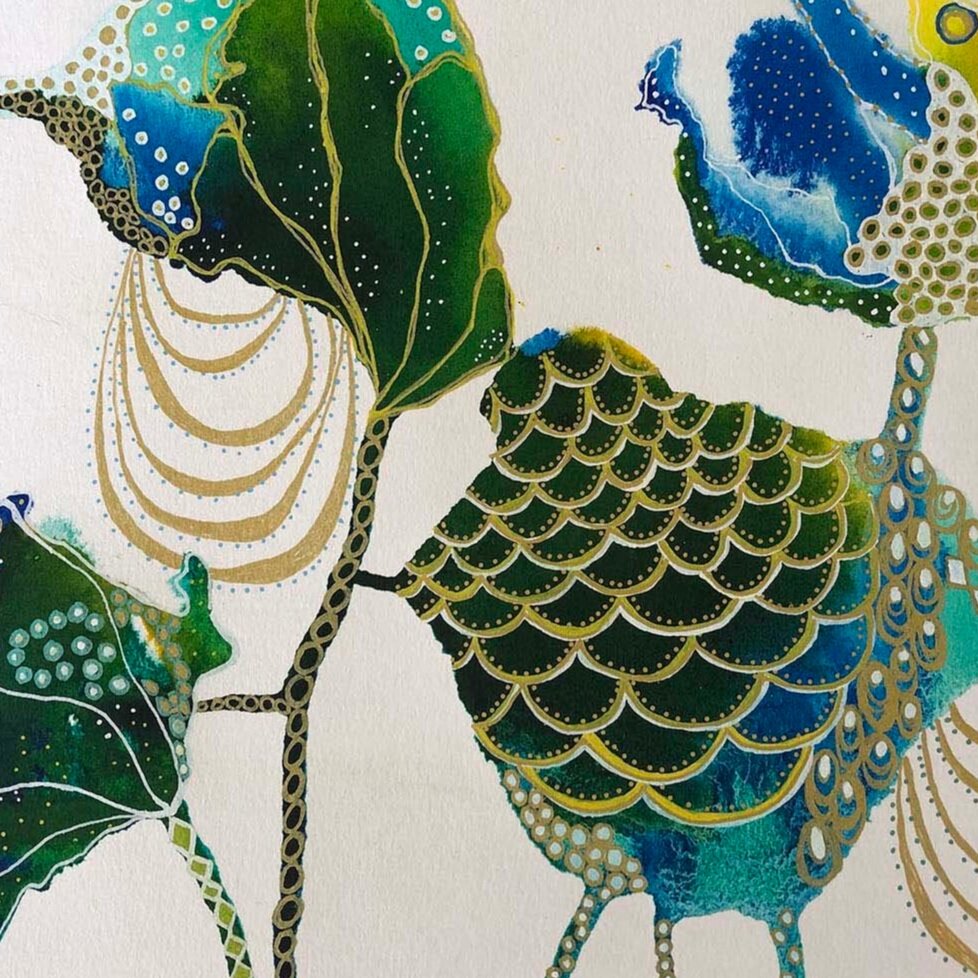 Bejeweled Blooms 1 (9x12)