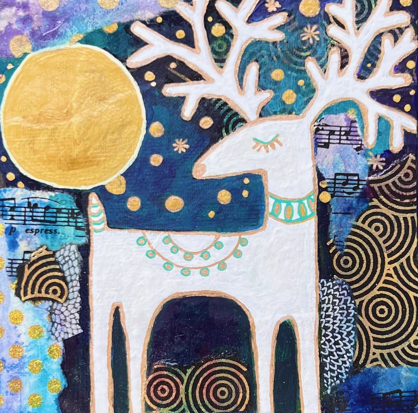 Reindeer Serenade (6x6)
