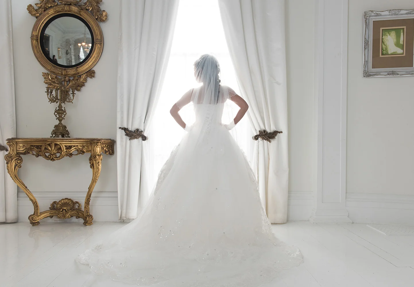 White Ball Room Bride