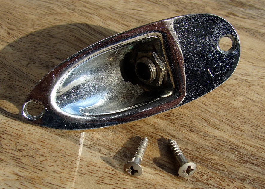 JACK CUPS Early sixties jack cup and correct size mounting screws. We can supply these with period correct jack socket. Mint through to heavy aged (100% genuine ageing). Price: POA