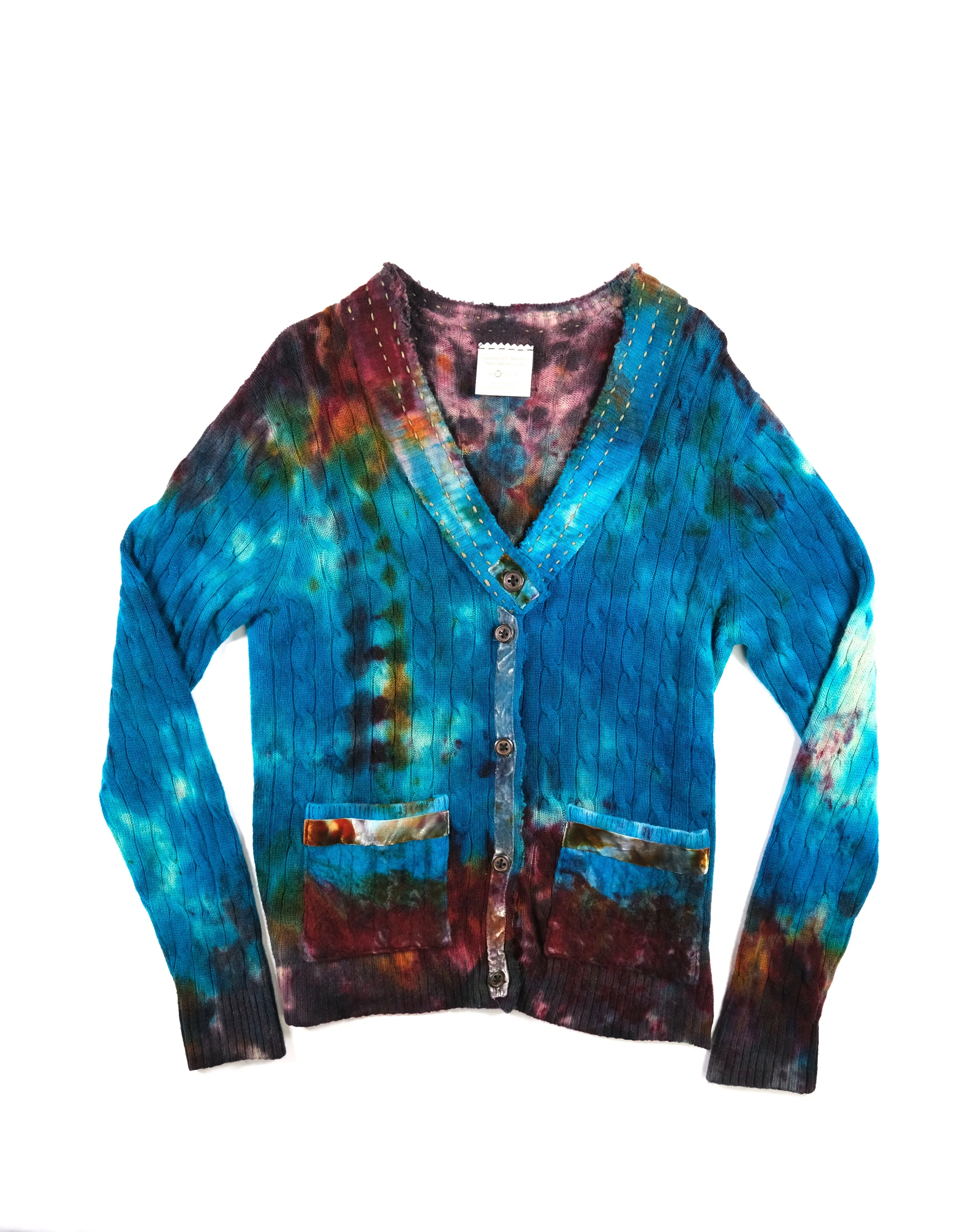 Edged Out in Dark Turquoise and Burnt Saffron