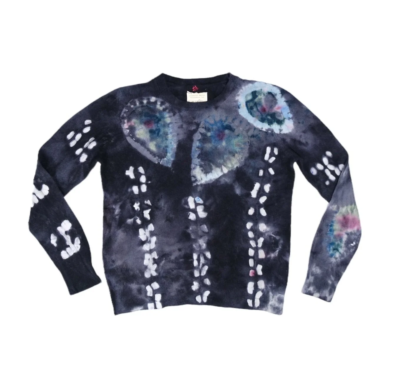 Leaflets in Black With Dusty Sage & Rose