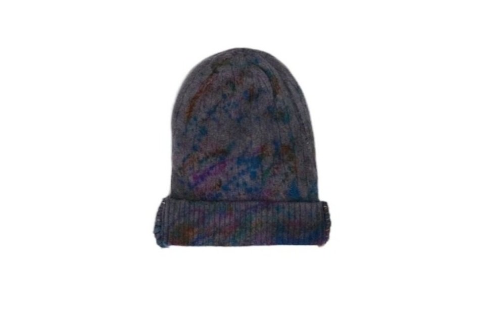 Roller Brim Cable Pointillism in Gray W/Multi