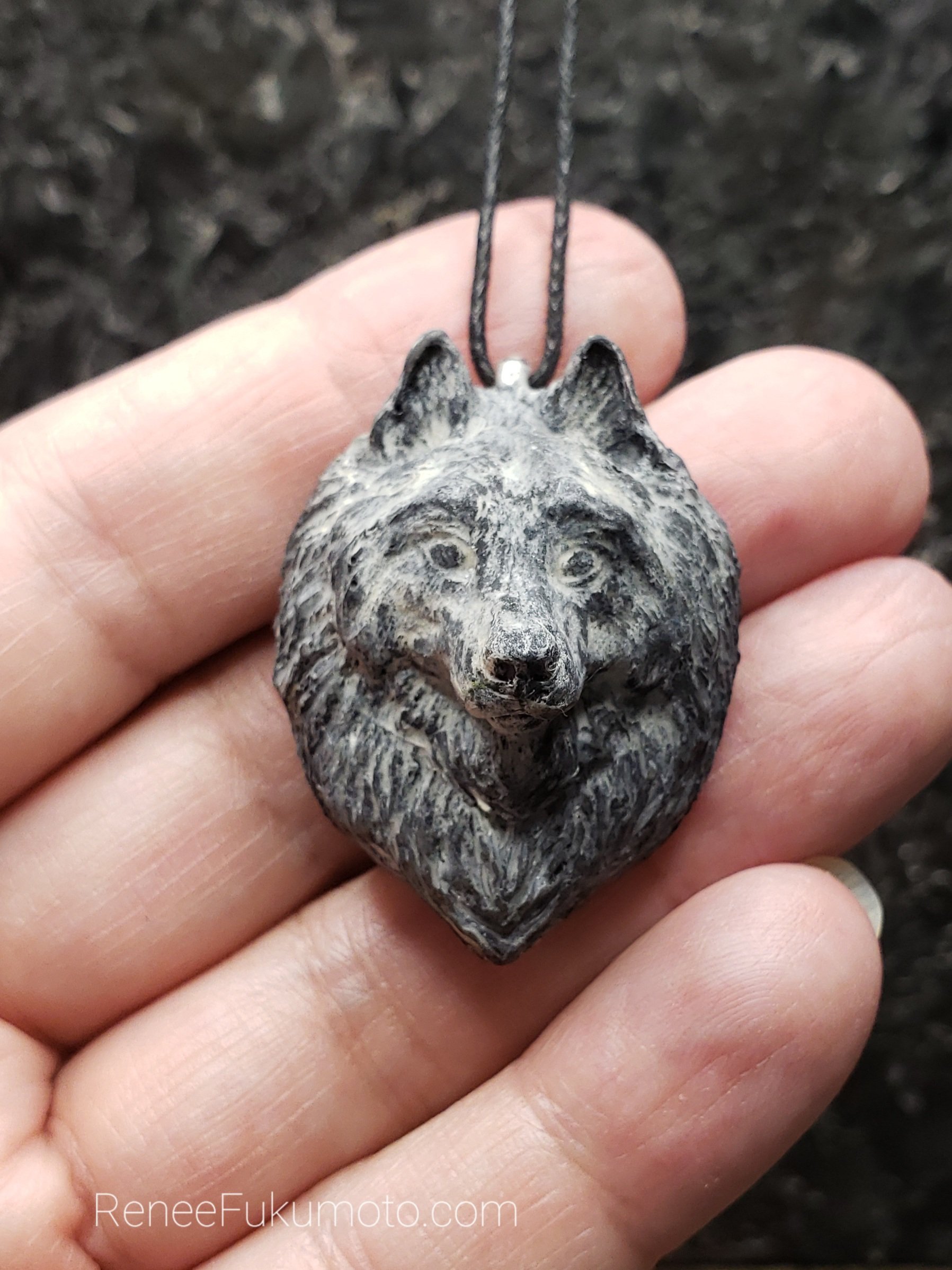 Wolf Sculpture Personal Story Pendant Jewelry