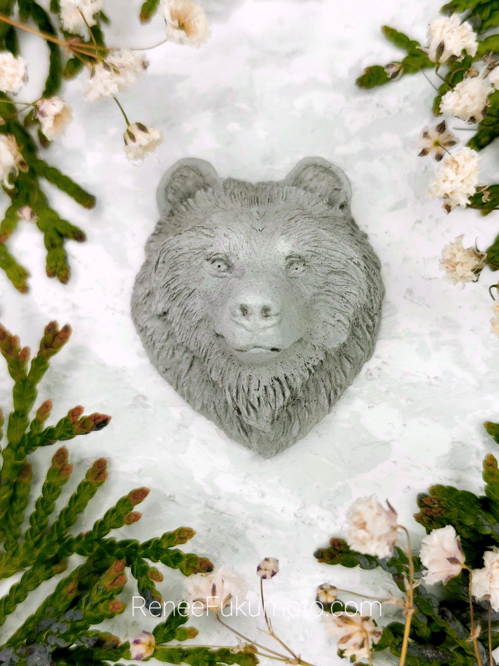 Grizzly Bear Portrait Sculpture
