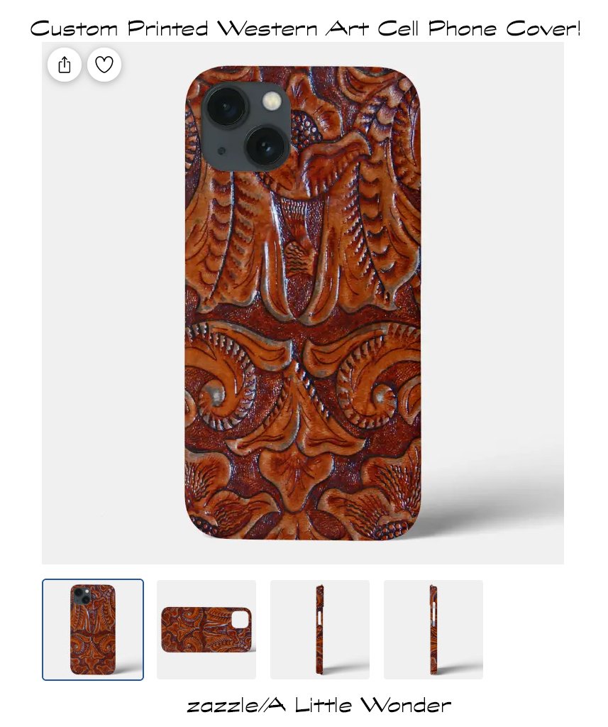 tooled leather print cell phone cover zazzle a little wonder renee fukumoto.jpg
