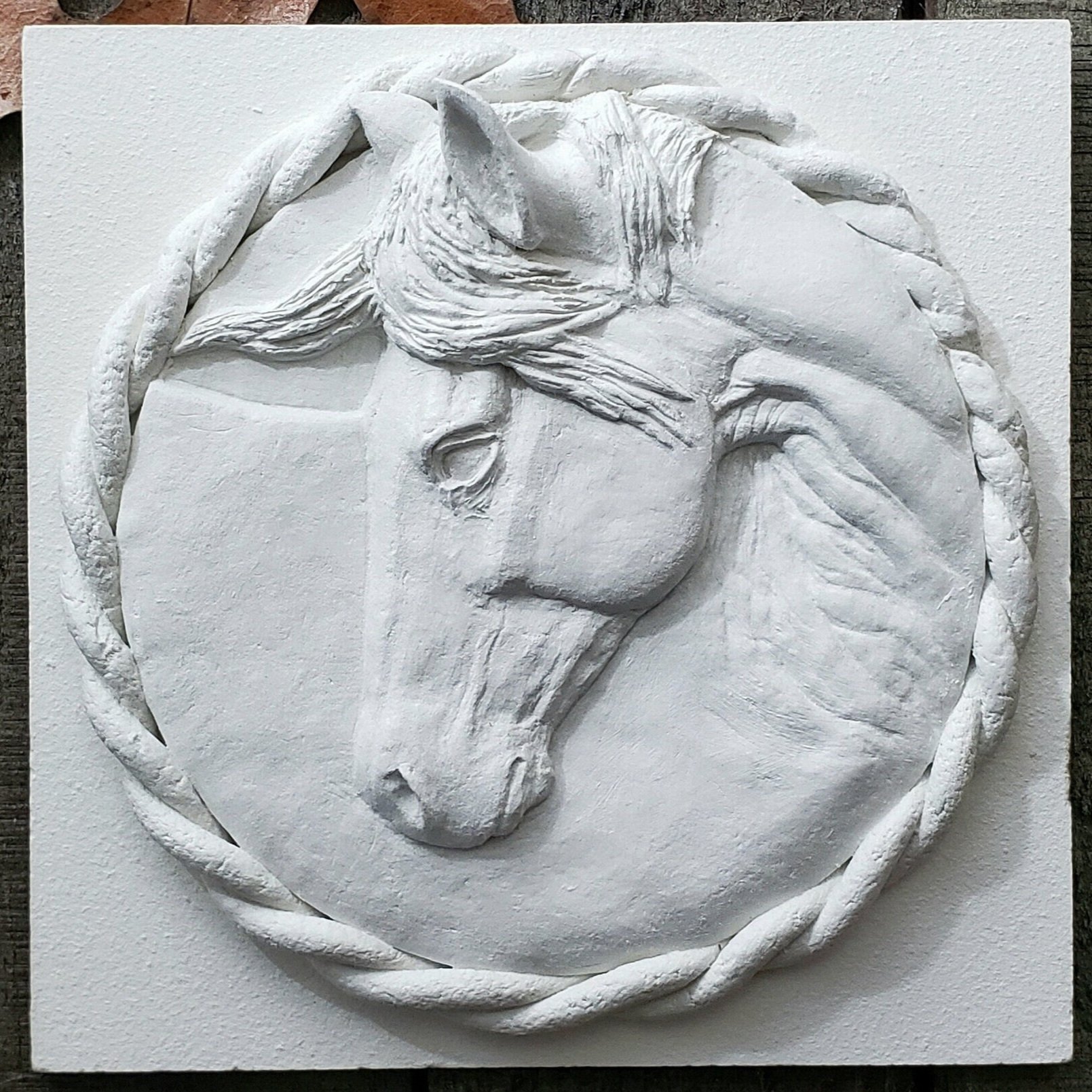 Horse Portrait Bas Relief Sculpture