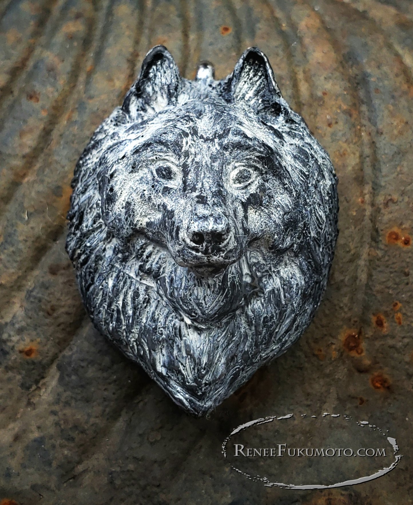 Wolf Portrait Sculpted Pendant