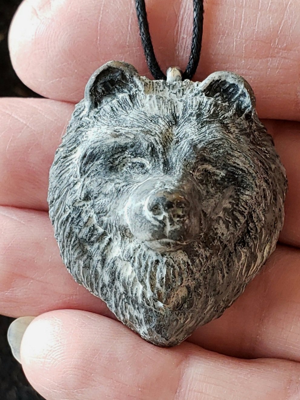 Bear Portrait Pendant Necklace