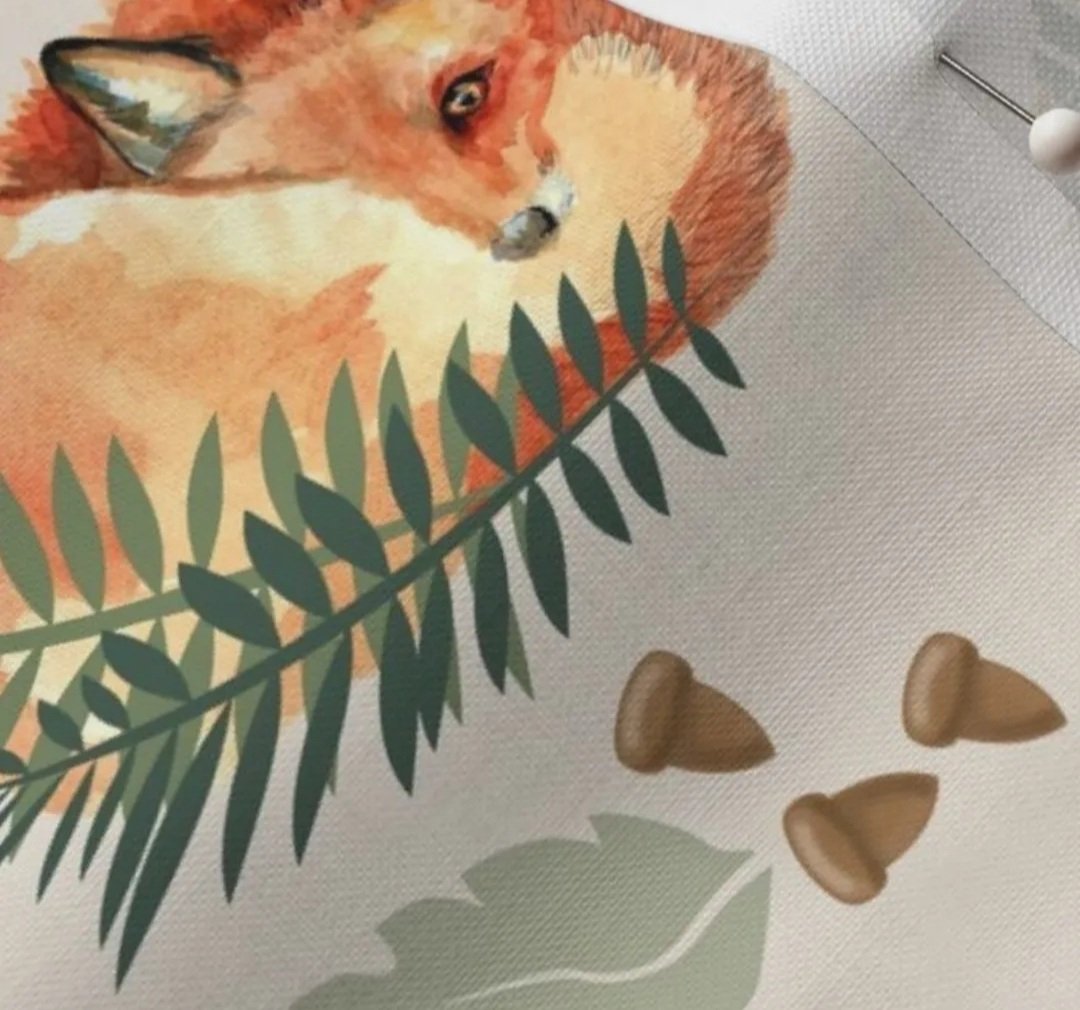 Foxes watercolor fabric closeup renee fukumoto .jpg