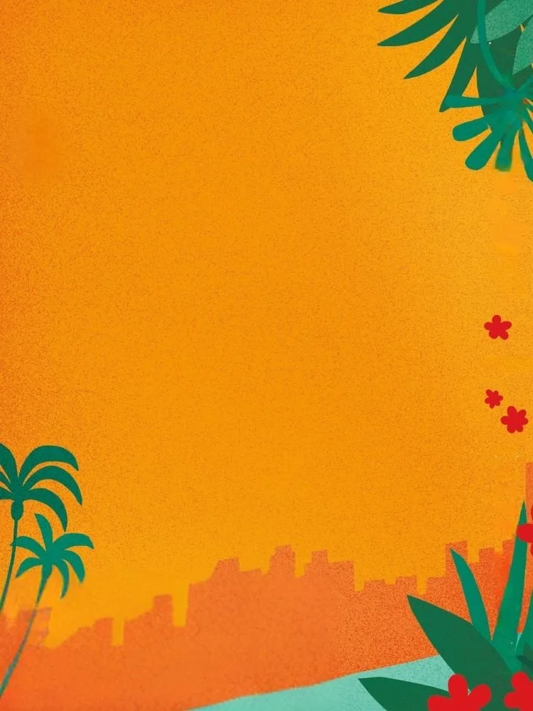 2D summer palm trees graphic