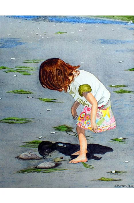 13-Looking for Shells (10.5 x 13.5) SOLD.jpg