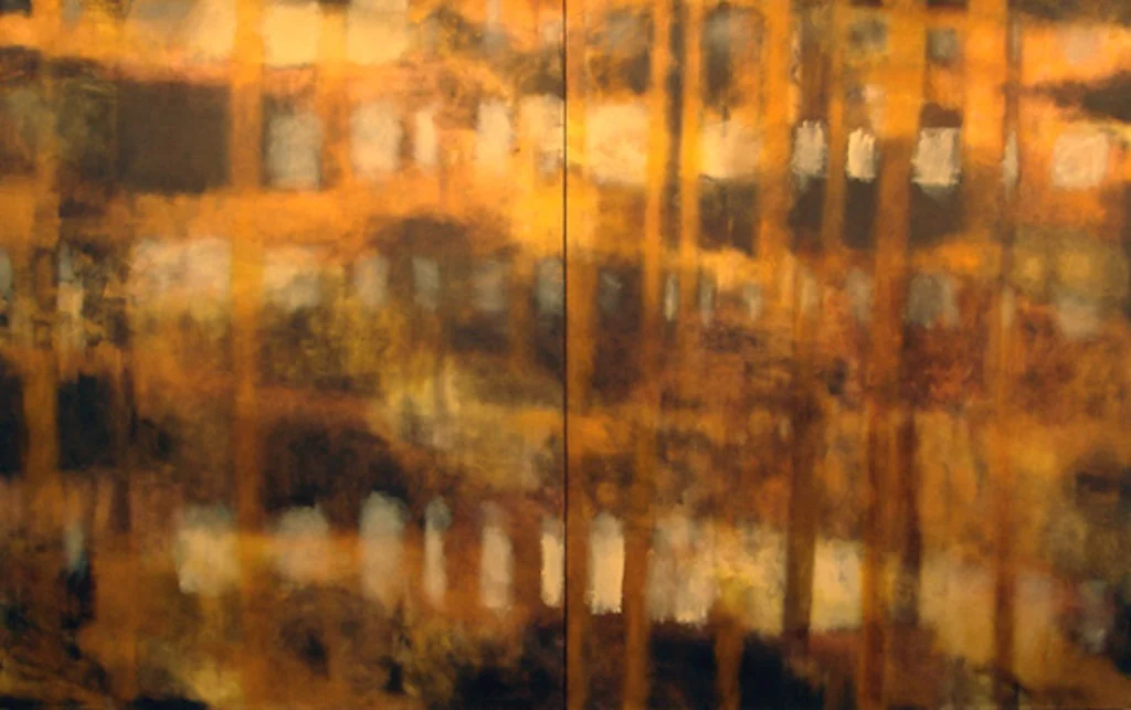 A Certain Slant of Light, oil on canvas diptych 60" x 96"