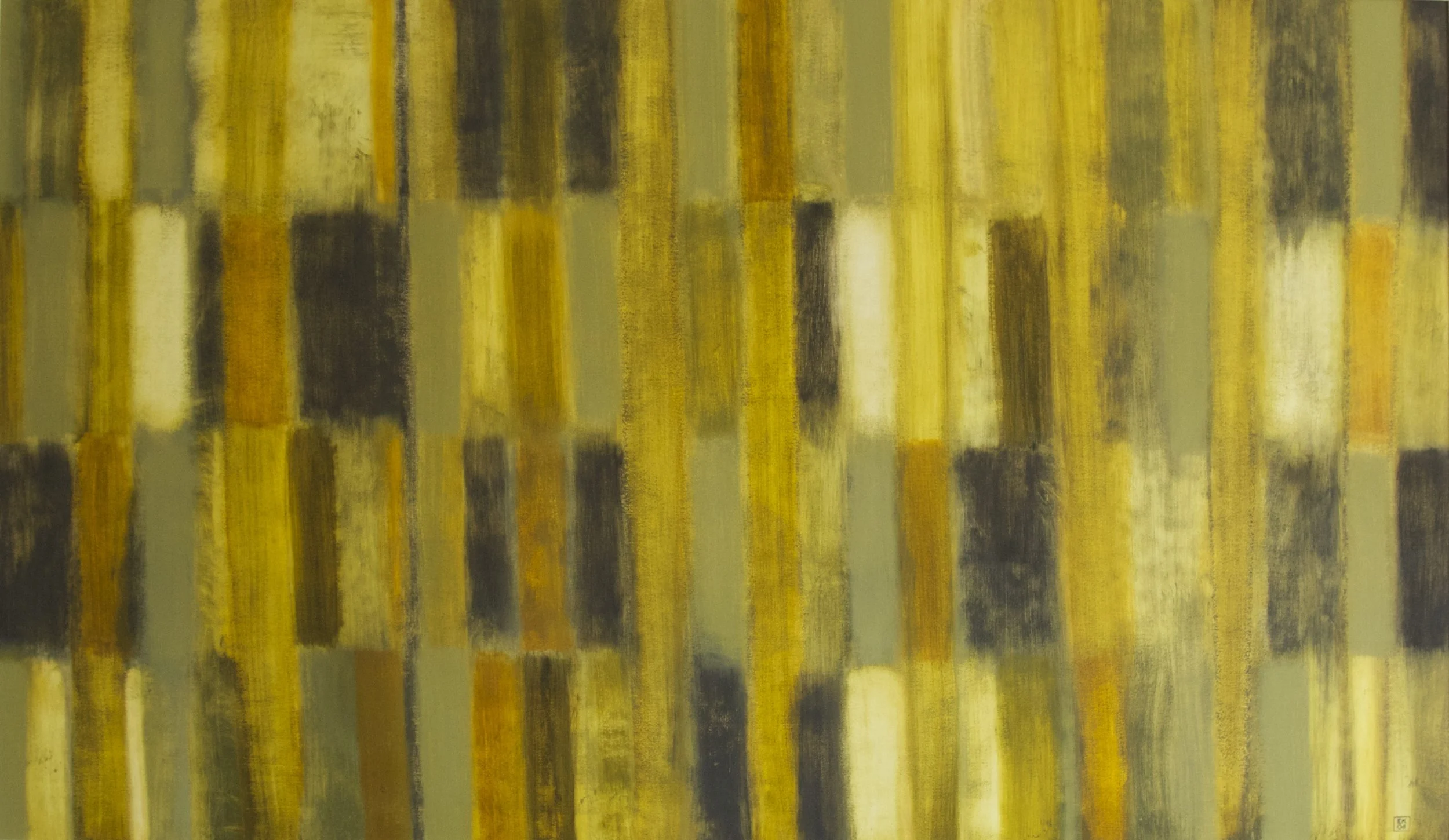 Gigue/ oil on paper mounted on panel 34 X 58"