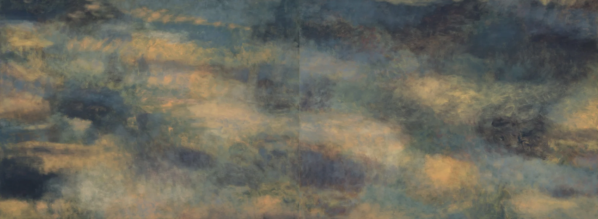 The Surround of the Living/ oil on canvas diptych 84 X 240"