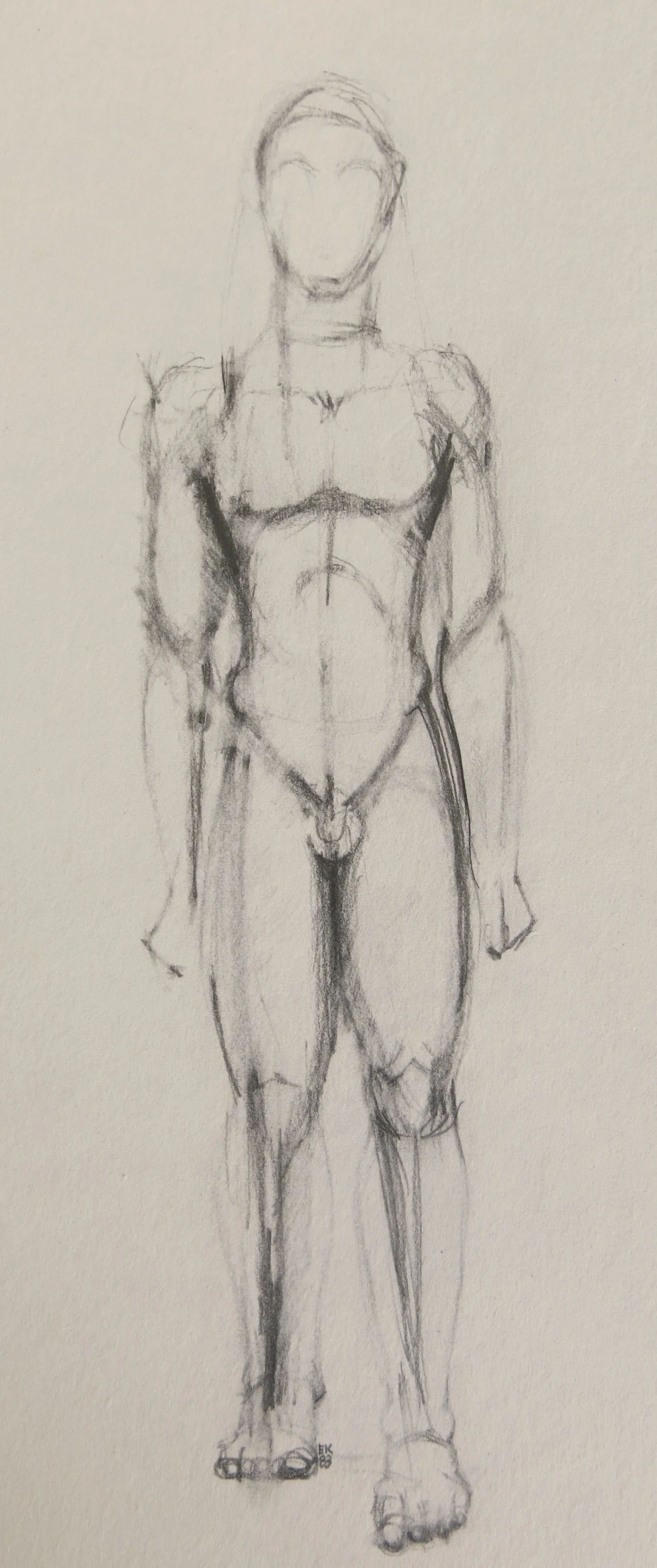 Kouros/ graphite on paper 12 X 9"