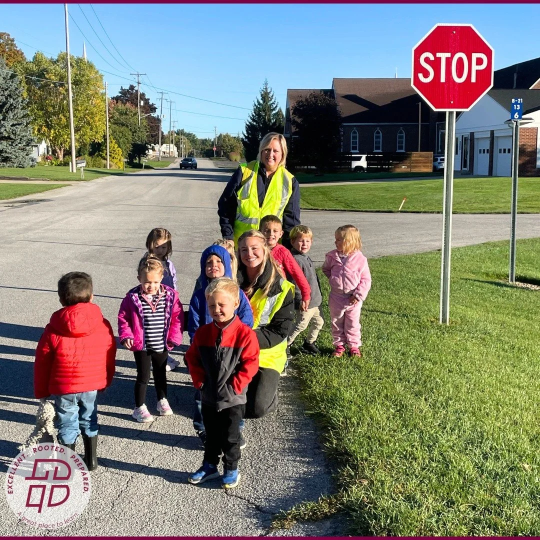 Our youngest learners have been learning about signs in preschool, and they visited downtown Byron Center to find more. They found a really cool cow, noticed symbols on trash cans of our neighbors, talked to workers at Byron Meats, and met other busi