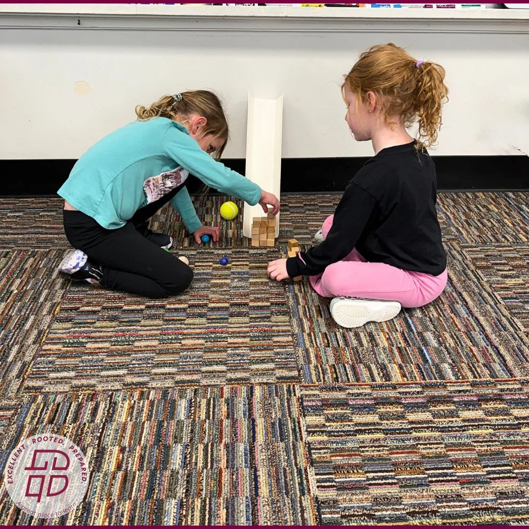 Communicating and collaborating in kindergarten science to test which ball would roll the farthest! #bccs #bccskindergarten