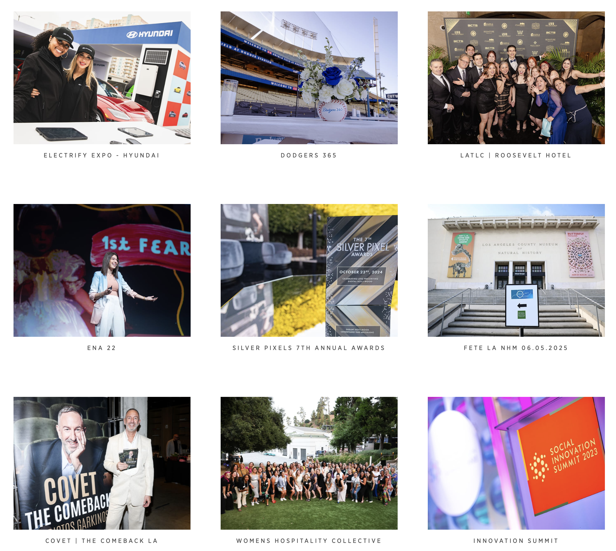 Los Angeles corporate event photography portfolio featuring conferences, brand activations, award events, Dodger Stadium and experiential events.